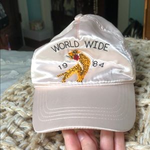 Pink Satin Embroidered Hat